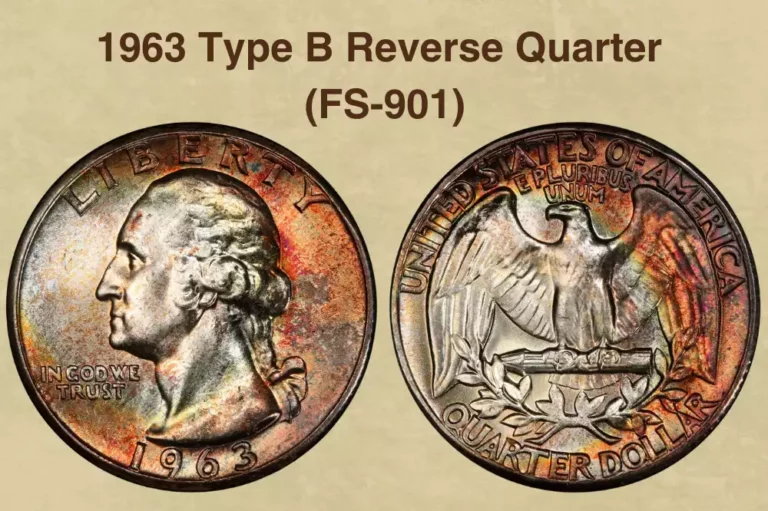 1963 quarter Type B Reverse FS-901 close-up showing wider E-S spacing in STATES OF AMERICA